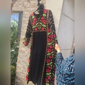 Luxurious Vibrant Emborided Floral Abaya